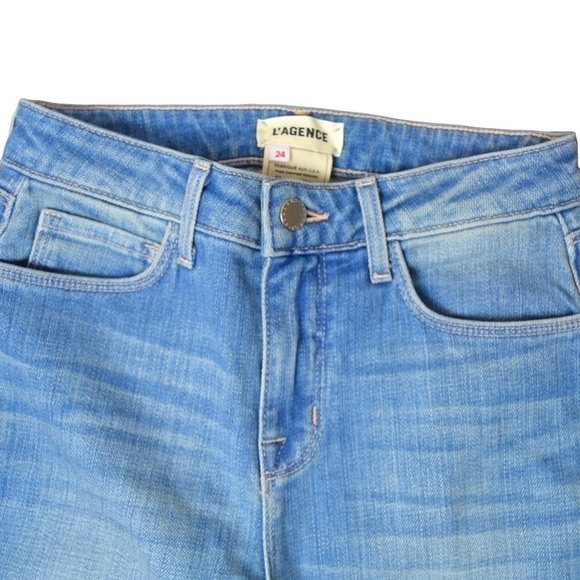 L’AGENCE Nadia High‎ Rise Crop Straight Leg Jeans, Size 24 FLAWED Project Ready! - Picture 5 of 10